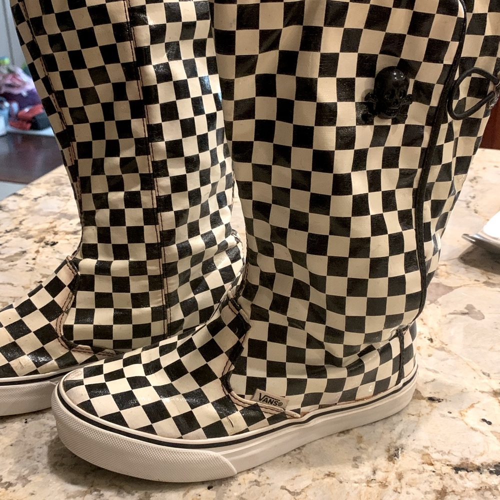 RARE Vans Black & white checkered rain boots.